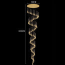 Axyaa Crystal Chandelier Stair Pendant Light Interior Home Decor Modern Living Room Lighting