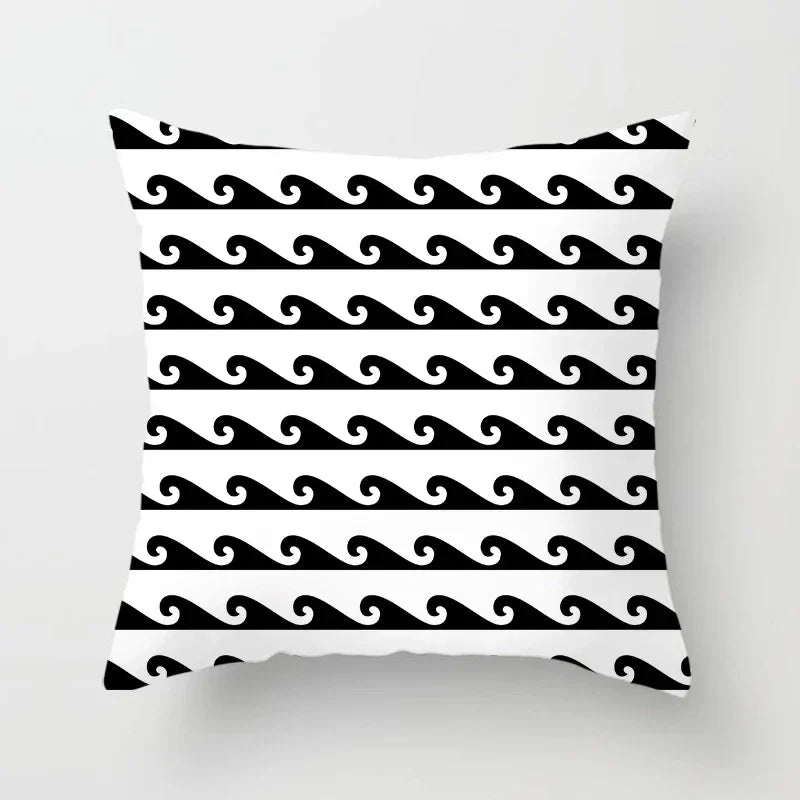 Axyaa Blue Mediterranean Compass Anchor Pillow Cover 45x45cm