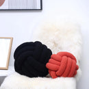 Axyaa Red Knot Pillow Ball: Handmade Soft Round Decorative Plush Cushion