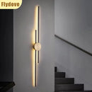 Axyaa Copper and Wood Grid Wall Lamp for High-end Living Room and Bedroom Lighting