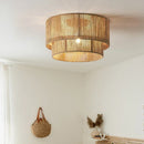 Axyaa Rattan & Hemp Rope Woven Chandelier: Country Style Ceiling Light