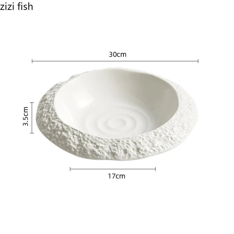 Axya Ceramic Dinner Plate Set - Solid Color Tableware for Restaurant and Home
