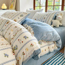 Axyaa Floral Print Reversible Cotton & Flannel Duvet Cover - Single to King Sizes