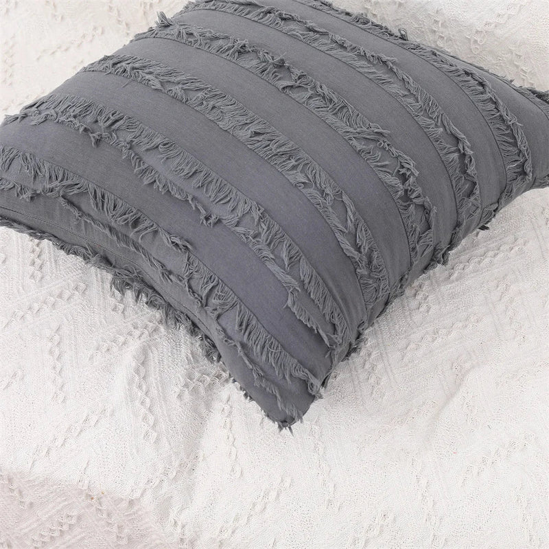 Axyaa Soft Striped Linen Pillow Cover for Sofa - 50x50cm