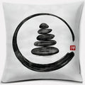Axyaa Bonsai Zen Stone Pattern Pillowcase Square Decor Home Office Living Room