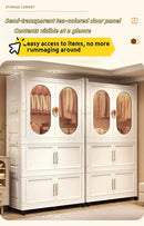 Axyaa Classic White Plastic Armoire Wardrobe Closet Organizer, Large Capacity Storage