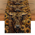Axyaa Floral Cow Table Runner for Kitchen Dining Decor