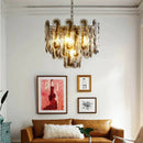 Axyaa Retro Amber Glass Pendant Light - Designer Living Room Chandelier