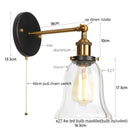 Axyaa Industrial Glass Wall Sconce Art Light for Stair, Foyer, Bedroom & Dining Room