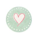 Pink Love Plush Carpet by Axyaa: Cute Minimalist Bedroom Rug for a Cozy Living Space