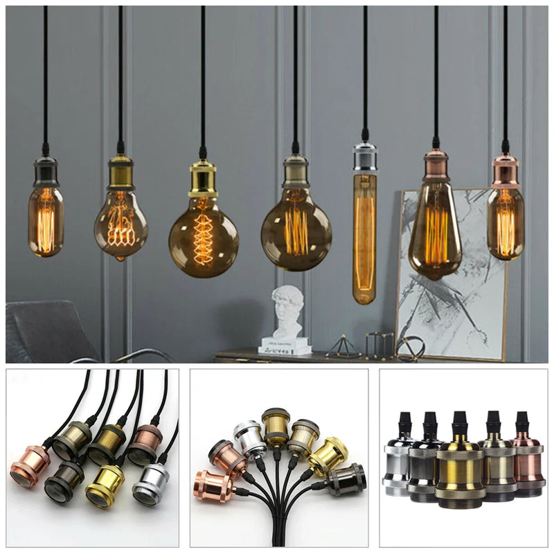 Axyaa Retro Industrial Pendant Lamp Base E27 Ceiling Lighting Fixture