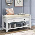 Axyaa Entry Shoe Bench with Cushioned Seat, 2 Drawers & Slatted Shelf