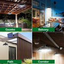 Axyaa Solar Outdoor Chandelier: Waterproof LED Pendant Light with Remote Control