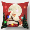 Axyaa LED Christmas Pillowcase with Santa Claus Snowman Reindeer Pattern