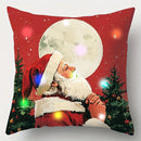Axyaa LED Christmas Pillowcase with Santa Claus Snowman Reindeer Pattern