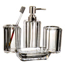 Axya Clear Acrylic Bathroom Set: Soap Dispenser, Soap Dish, Toothbrush Holder