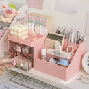 Axyaa Desktop Cosmetic and Stationary Organizer with Drawers and Pen Holder