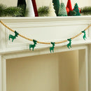 Axyaa Reindeer Wooden Bead Garland: Festive Home Party Decoration