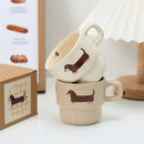 Cute Dachshund Ceramic Mug Set by Axyaa - Creative Gift for Dog Lovers