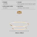 Axyaa Stainless Steel LED Pendant Light with Remote Control Dimming - Modern Circular Design