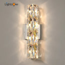 Axya Crystal Wall Light: Luxurious Long Wall Lamp for Living Room, Bedroom, and Bedside