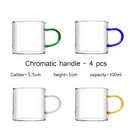 Axyaa Glass Teacup Set, Master Quality, Heat-Resistant, Kung Fu Tea Cup with Handle