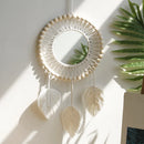 Axyaa Macrame Wall Mirror: Boho Aesthetic Decor for Living Room, Bedroom & Makeup