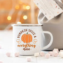 Axyaa Pumpkin Spice Enamel Mug - Festive Fall Home Decor & Gifts