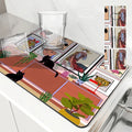 Axyaa Quick Dry Kitchen Mat: Absorbent, Antiskid, Flower Design