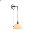 Axyaa Glass LED Wall Light: Modern Nordic Design, Pull Chain Switch, Adjustable Wire