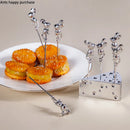 Axya Stainless Steel Fruit Fork Set & Cheese Base Organizer - Decorative Tableware