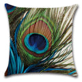 Peacock Feather Printed Pillow Case 45x45cm - Axyaa Brand