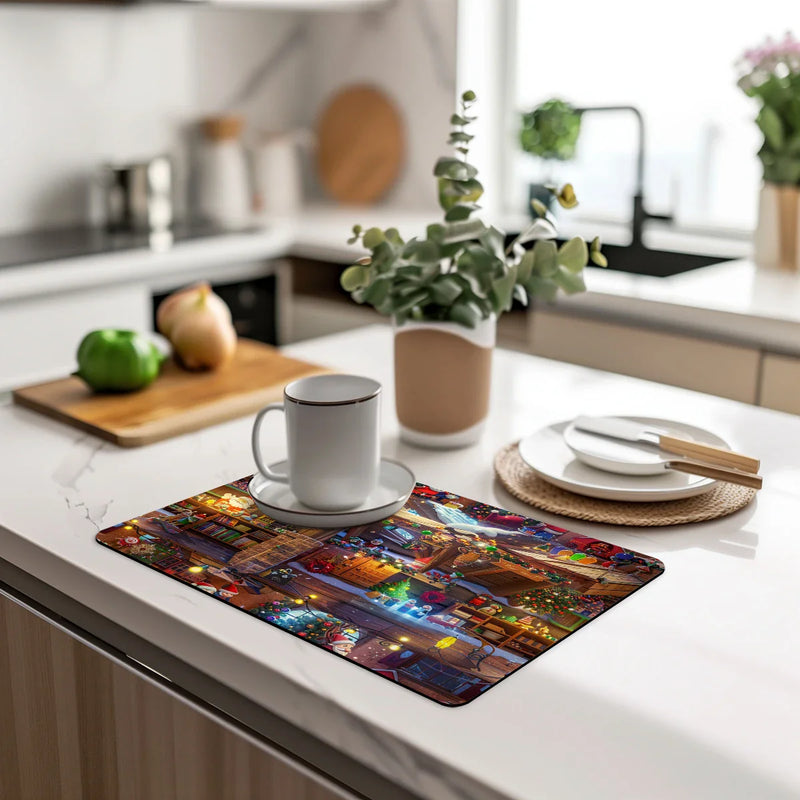 Axyaa Santa Kitchen Drying Mat Smart Drain Pad for Quick Drying
