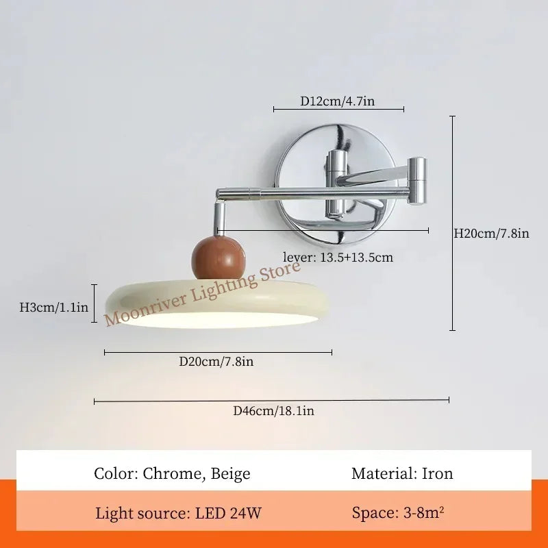 Axyaa Rocker Arm LED Wall Lamp for Living Room Bedroom Study Decor
