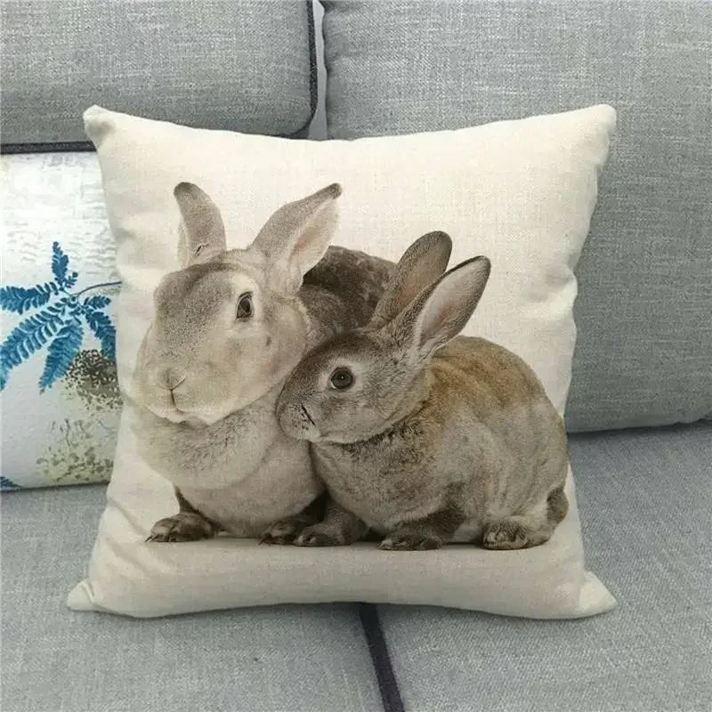 Easter Bunny Eggs Printed Pillow Covers 45x45cm - Axyaa Easter Decorations