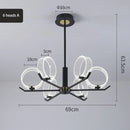 Axyaa Nordic Black Acrylic Chandelier Modern Minimalist Luxury Bedroom Living Room Creative Circle