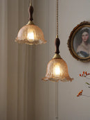 Axyaa Vintage Brass Glass Pendant Lights Hanging Lamp for Bar Dining Bedroom