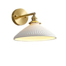 Axyaa Nordic Ceramic LED Wall Light with Pull Chain Switch, Modern Copper Sconce Home Lighting