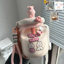Axyaa Kawaii Jumbo Boba Water Bottle With Straw - Large Capacity Cute Stirring Cup