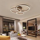 Axya Round Golden Coffee LED Ceiling Light with Acrylic Lampshade