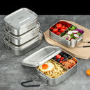 Axyaa Stainless Steel Divided Lunch Box with Lid - 800ML Insulated Food Container