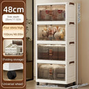 Axyaa Foldable Storage Cabinet, 3-6 Tier, Rolling Wheels, Bathroom/Bedroom/Living Room Organization