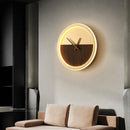 Axyaa Minimalist LED Wall Lamp with Clock for Home Indoor Lighting