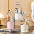 Axyaa Makeup Brush Organizer with Rotating Base and Dust-Proof Lid