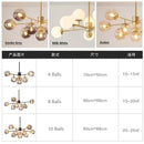 Axyaa Molecular LED Chandelier with Black Gold Iron Finish - 6/8/10 Ball Pendant Lighting