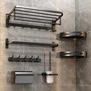 Axyaa Black Aluminum Towel Rack Holder 60CM with Hook and Tissue Holder