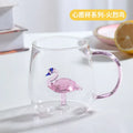 Axyaa 3D Cartoon Animal Glass Cup - Cute Single Layer Cup for Water, Coffee, Juice