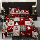 Axyaa Christmas Reindeer Plaid Duvet Cover Set - 3 Piece Set