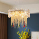 Axyaa Water Drop Tassel Chandelier: Luxury LED Home Decor Fixture