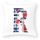 Axyaa Striped Alphabet Decorative Cushion Cover in Blue and White, 45x45cm